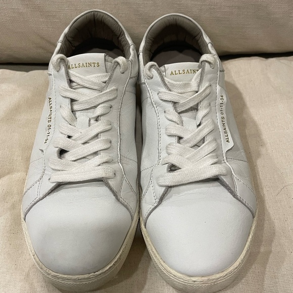 All Saints White Leather Sneaker - Picture 1 of 4
